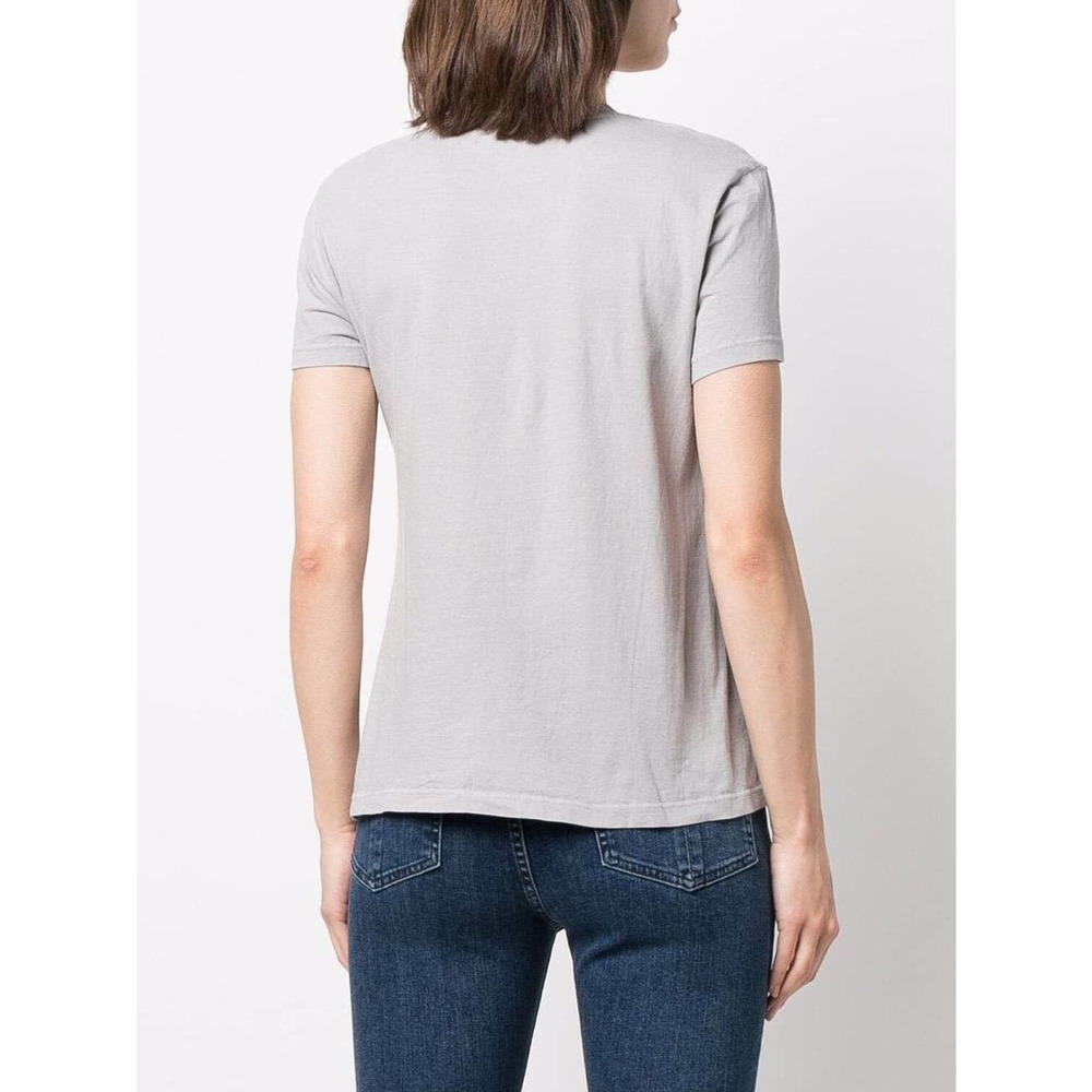 James Perse Women's Vintage Little Boy Soft Cotton Tee T-Shirt in Light Grey - Picture 2 of 2